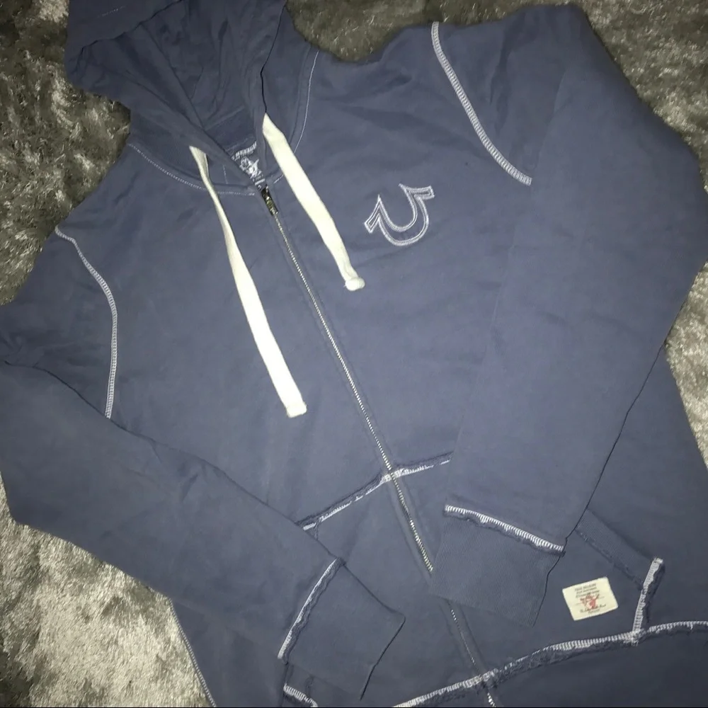 True Religion Navy Blue Hoodie Zip-Up Jacket